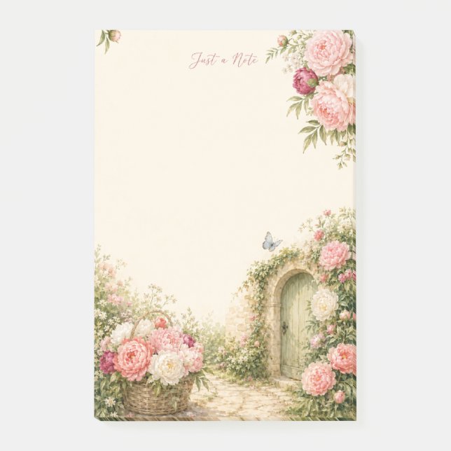 Just a Note Peony Secret Garden Post-it® Notes (Front)