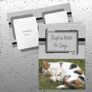 Just a note to say cat photos black grey card