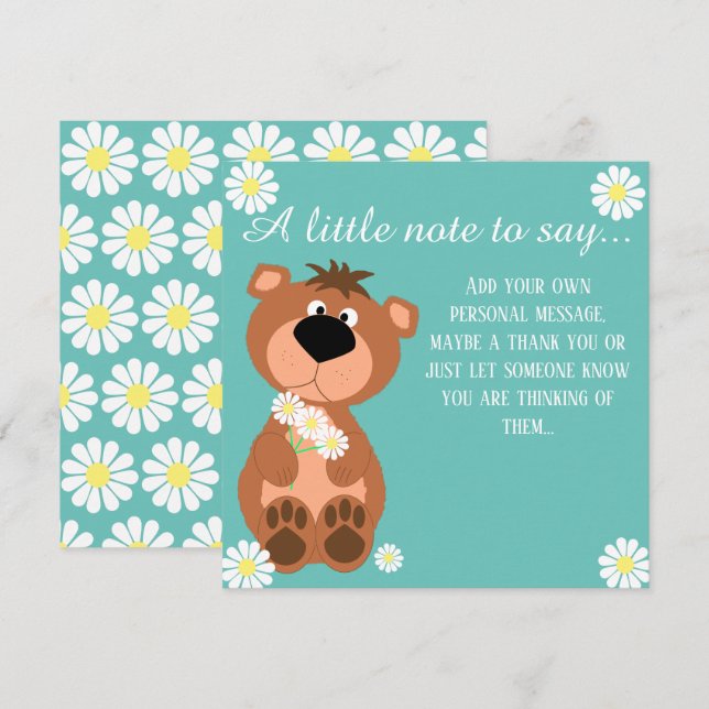 Just A Note To Say Cute Bear (Front/Back)