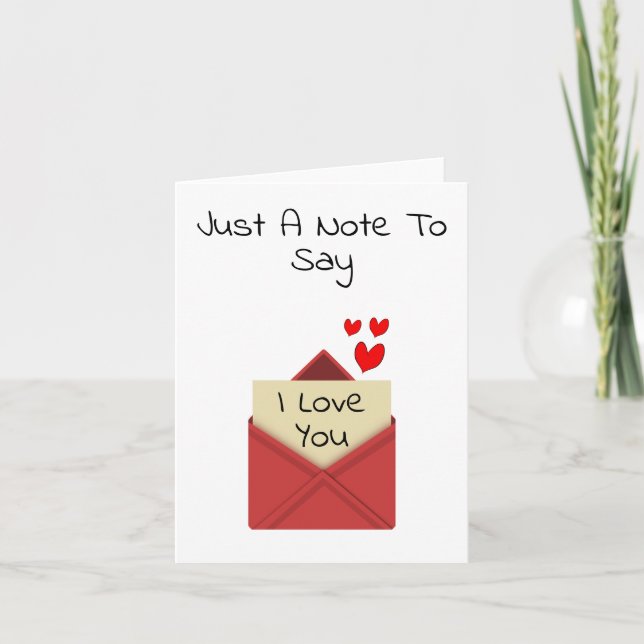 Just A Note To Say Valentine Holiday Card (Front)