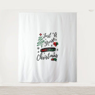 Just a nurse who loves christmas-nurse-christmas-f tapestry