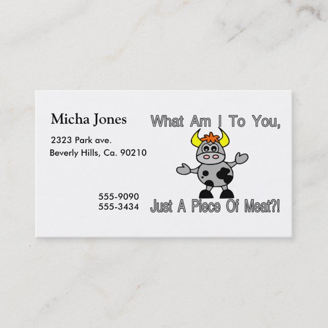 Just A Piece Of Meat Business Card (Front)