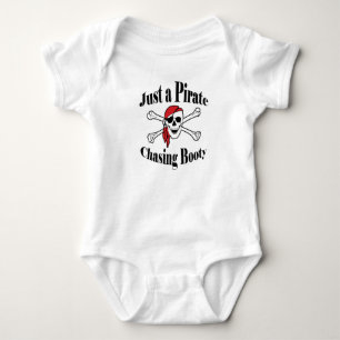 Just a Pirate Chasing Booty - Colourful Skull Baby Bodysuit