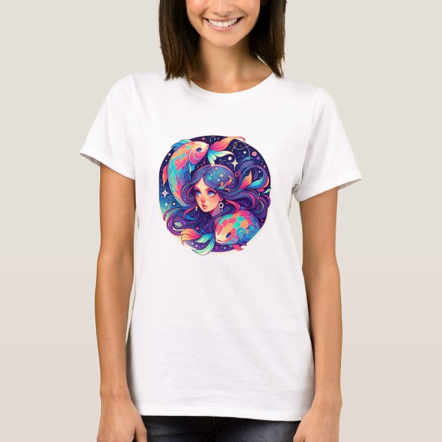 Just a Pisces Girl | Horoscope Art  T-Shirt (Front)