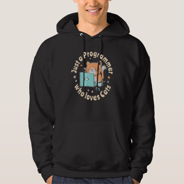 Just a programmer who loves cats and computers Cod Hoodie (Front)