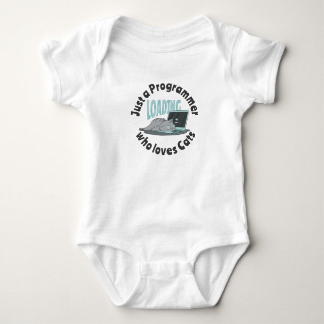Just a programmer who loves cats baby bodysuit (Front)