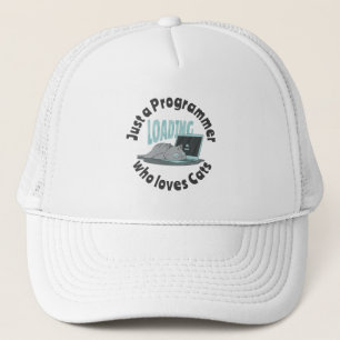 Just a programmer who loves cats trucker hat