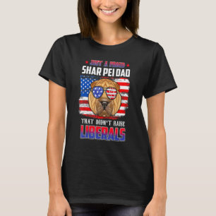 Just A Proud Shar Pei Dad Merica Dog 4th Of July T-Shirt
