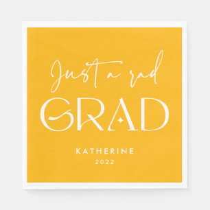 Just a rad Grad Funny Yellow 2022 Graduation Napkin