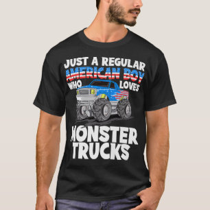 Just A Regular American Boy Who Loves Monster Truc T-Shirt