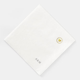 Just a Romantic Faux Gold Heart of Love Napkin