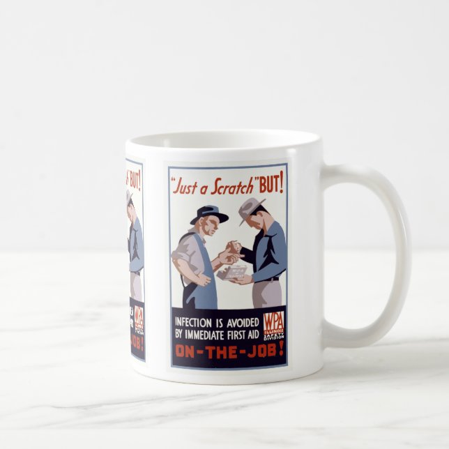 "Just a Scratch" First Aid Poster Coffee Mug (Right)