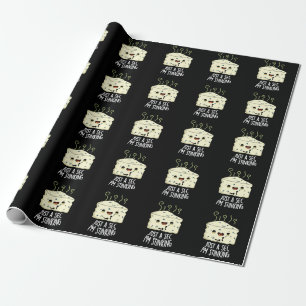 Just A Sec I'm Stinking Funny Cheese Pun Dark BG Wrapping Paper