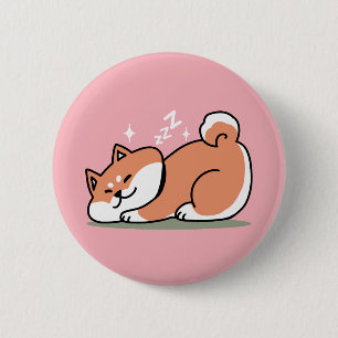 Just a Shiba Lying Low: Cute Shiba Inu Design 6 Cm Round Badge