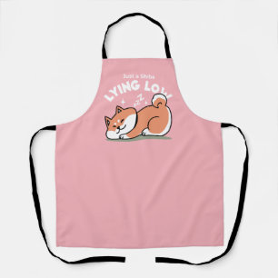 Just a Shiba Lying Low: Cute Shiba Inu Design Apron