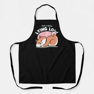 Just a Shiba Lying Low: Cute Shiba Inu Design Apron