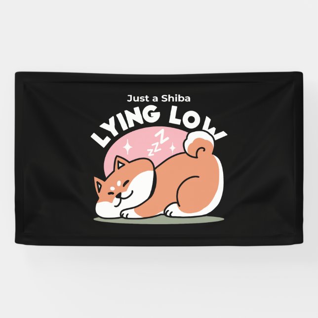 Just a Shiba Lying Low: Cute Shiba Inu Design Banner (Horizontal)