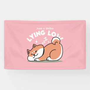 Just a Shiba Lying Low: Cute Shiba Inu Design Banner
