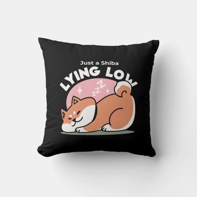 Just a Shiba Lying Low: Cute Shiba Inu Design Cushion (Front)