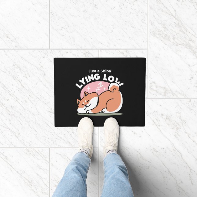 Just a Shiba Lying Low: Cute Shiba Inu Design Doormat (Indoor)