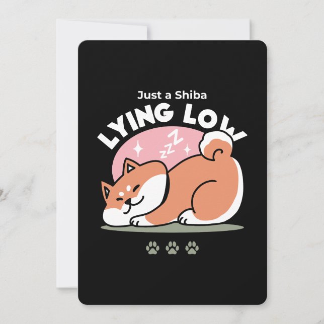 Just a Shiba Lying Low: Cute Shiba Inu Design Holiday Card (Front)