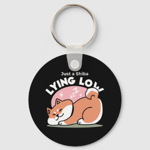 Just a Shiba Lying Low: Cute Shiba Inu Design Key Ring
