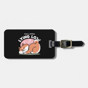 Just a Shiba Lying Low: Cute Shiba Inu Design Luggage Tag