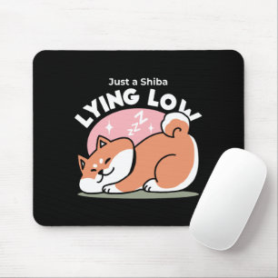 Just a Shiba Lying Low: Cute Shiba Inu Design Mouse Mat