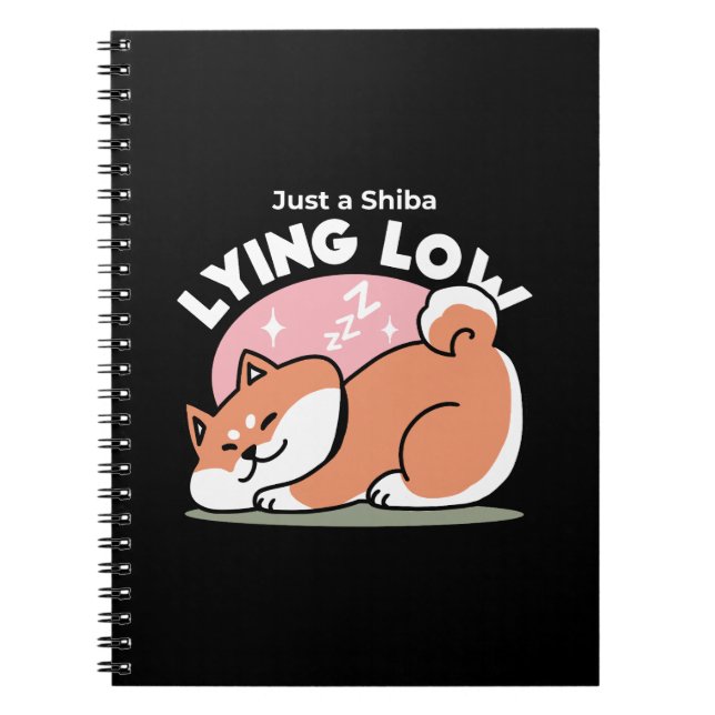 Just a Shiba Lying Low: Cute Shiba Inu Design Notebook (Front)