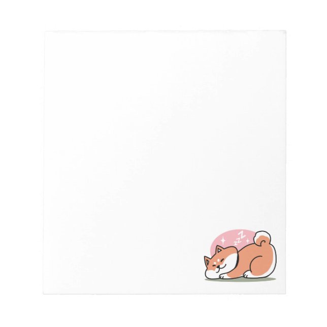Just a Shiba Lying Low: Cute Shiba Inu Design Notepad (Front)