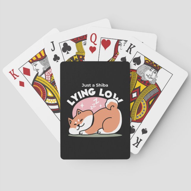 Just a Shiba Lying Low: Cute Shiba Inu Design Playing Cards (Back)