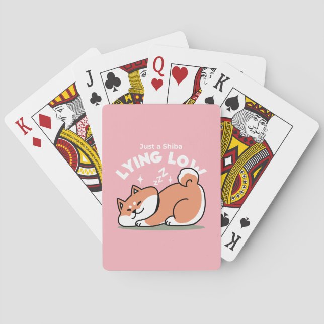 Just a Shiba Lying Low: Cute Shiba Inu Design Playing Cards (Back)