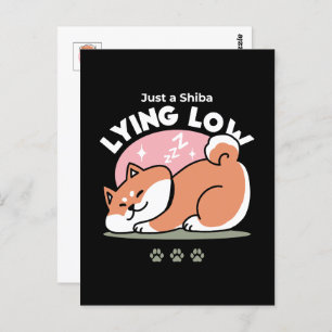 Just a Shiba Lying Low: Cute Shiba Inu Design Postcard