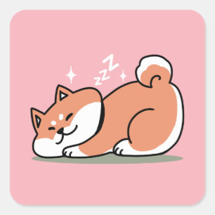 Just a Shiba Lying Low: Cute Shiba Inu Design Square Sticker