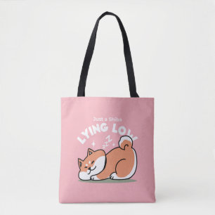 Just a Shiba Lying Low: Cute Shiba Inu Design Tote Bag