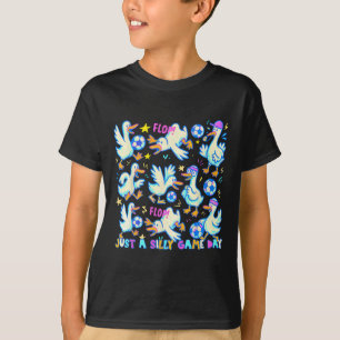 Just A Silly Game Day Soccer Mum Player Footll Spo T-Shirt