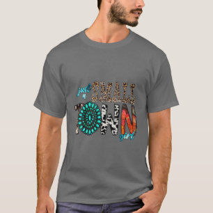 Just A Small Town Girl Leopard Cowhide Western T-Shirt