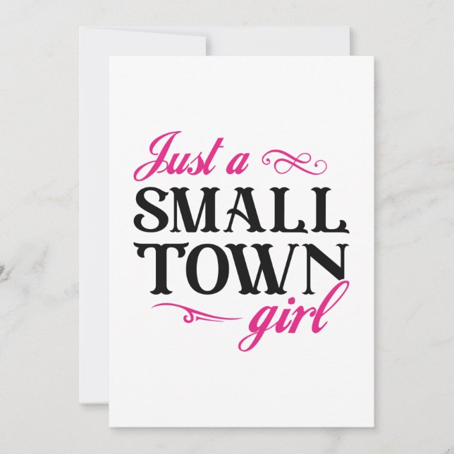 Just A Small Town Girl Thank You Card (Front)
