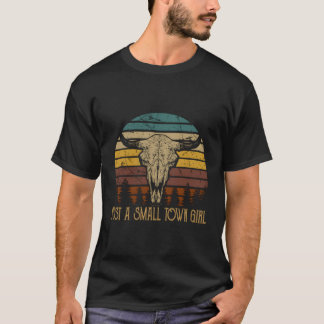 Just A Small Town Leopard Bull-Skull Love Country T-Shirt