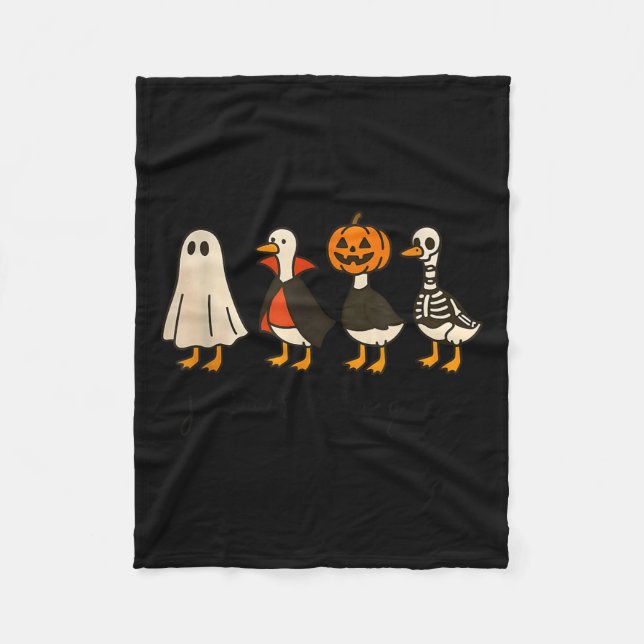 Just A Soky Goose Halloween Cute Ghost Goose Soky  Fleece Blanket (Front)
