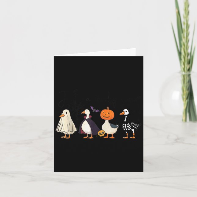 Just A Soky Goose Skeleton Witch Pumpkin Ghost Hal Card (Front)