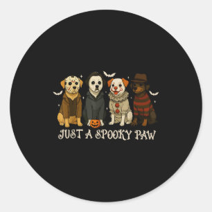 Just A Soky Paw Funny Dog Halloween Characters Classic Round Sticker