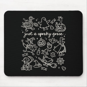 Just A Spooky Goose Cute Silly Halloween Doodles Mouse Mat