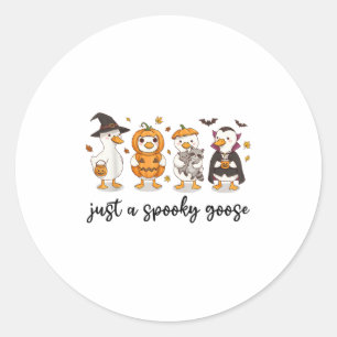Just A Spooky Goose Funny Goose In Halloween Costu Classic Round Sticker