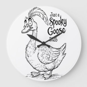 Just A Spooky Goose Funny Halloween 2025 & Humou Large Clock