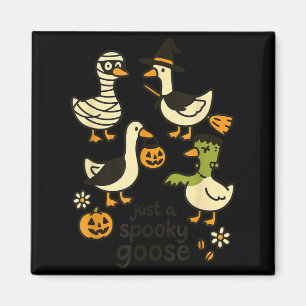 Just A Spooky Goose Funny Halloween Cartoon Magnet