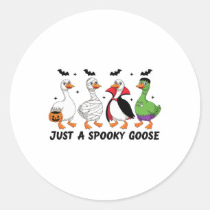 Just A Spooky Goose Funny Halloween Costume Animal Classic Round Sticker