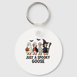 Just A Spooky Goose Funny Halloween Silly Costume Key Ring