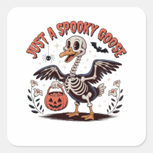 Just A Spooky Goose Funny Halloween Square Sticker