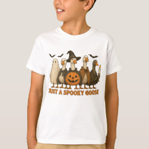 Just A Spooky Goose Halloween For Boy Girl Pumpkin T-Shirt